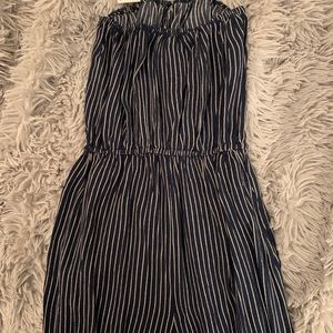strapless pinstripe jumpsuit never worn